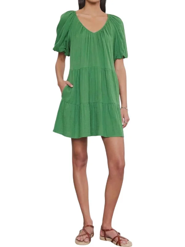 Helena Gauze Dress In Grass