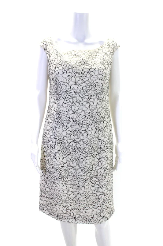 Christian Dior Womens Floral Lace Off The Shoulder Sheath Dress White