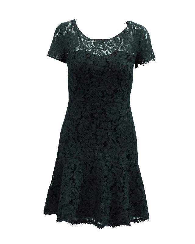 Diane Von Furstenberg Lace Dress in Grey Polyester