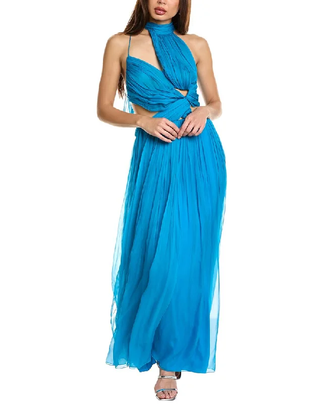 Alberta Ferretti Cutout Silk Gown