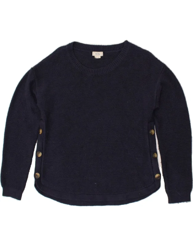 FAT FACE Womens Crew Neck Jumper Sweater UK 10 Small Navy Blue Cotton