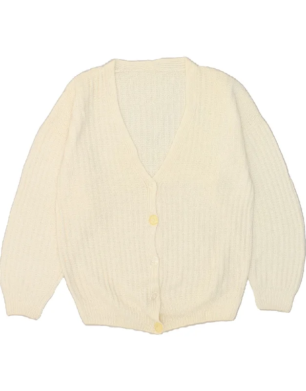 VINTAGE Womens Cardigan Sweater UK 18 XL White