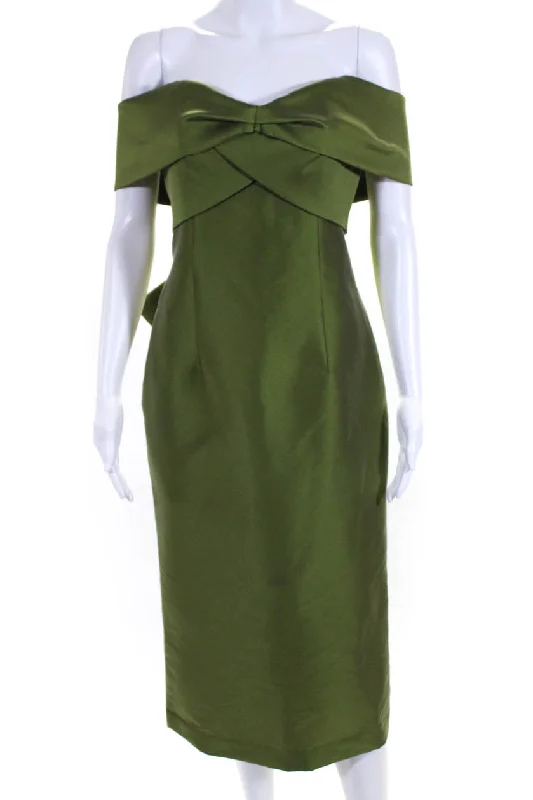 Sachin & Babi Taffeta Strapless Sheath Dress Green