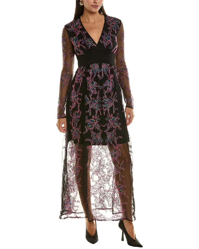 French Connection Emilia Embroidered Maxi Dress