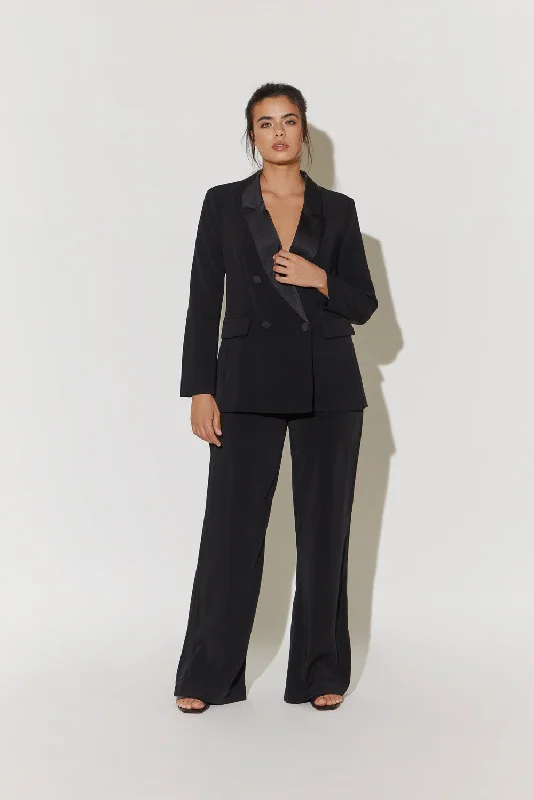 Flora Black Tuxedo Jacket