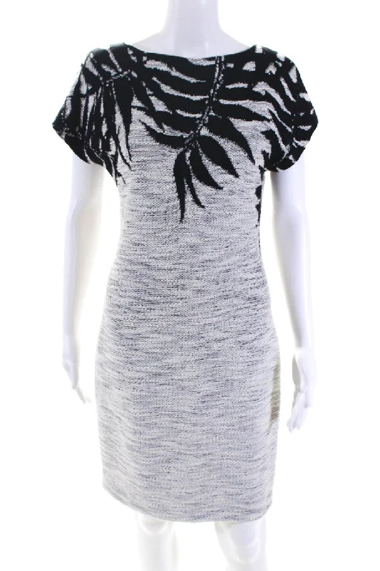 St. John Collection Women's Floral Knee Length Sheath Dress Black White