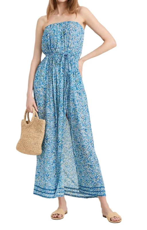 Mara Long Dress In Blue Mayflower