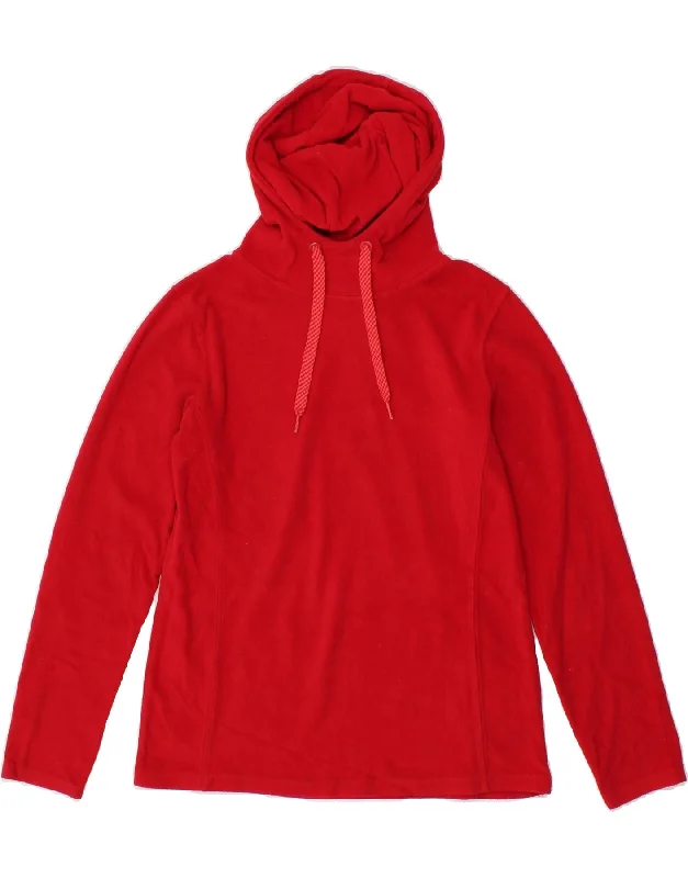 MOUNTAIN WAREHOUSE Womens Hooded Fleece Jumper UK 10 Small Red Polyester