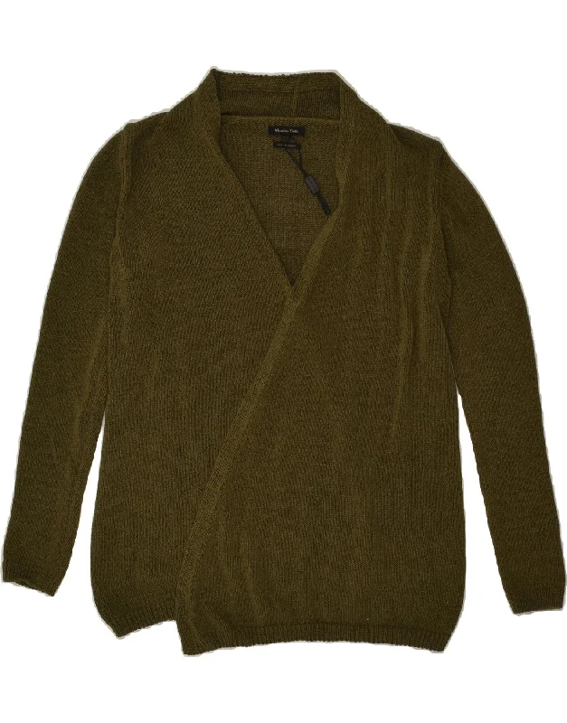 MASSIMO DUTTI Womens Cardigan Sweater UK 10 Small Khaki Acrylic