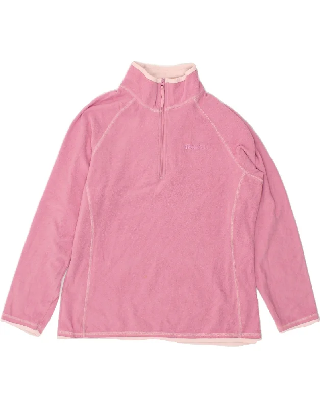 MOUNTAIN WAREHOUSE Womens Zip Neck Fleece Jumper UK 14 Large Pink