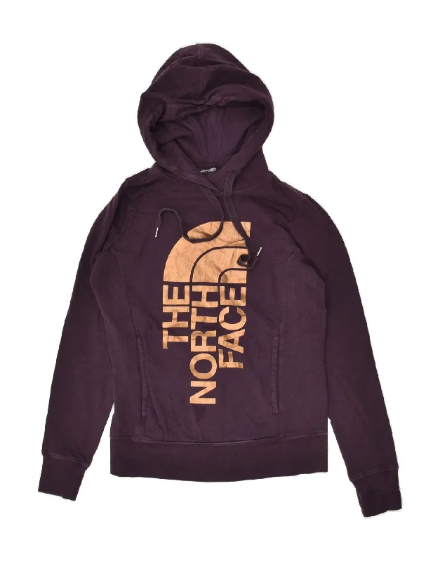 THE NORTH FACE Womens Graphic Hoodie Jumper UK 4 XS Purple Cotton