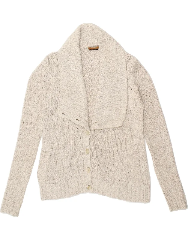 MASSIMO DUTTI Womens Cardigan Sweater UK 10 Small Beige Cotton