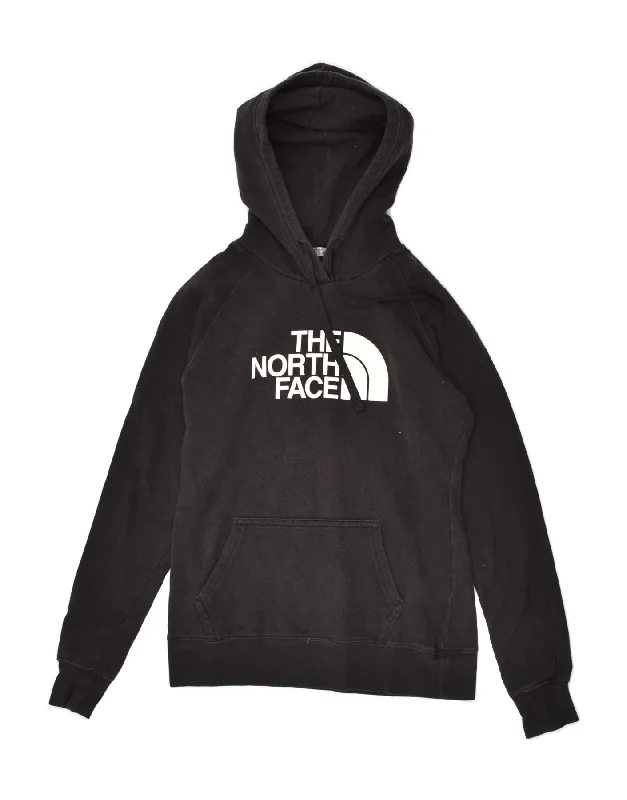 THE NORTH FACE Womens Graphic Hoodie Jumper UK 4 XS Black Cotton