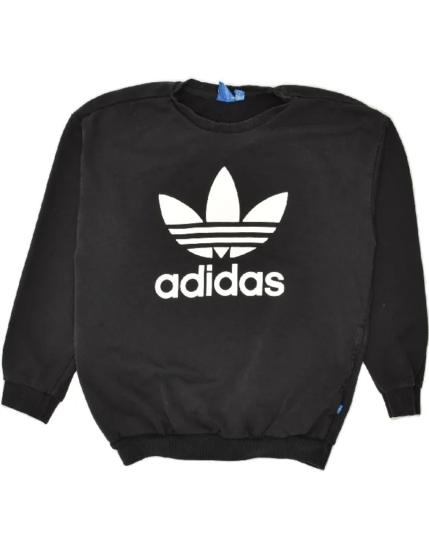 ADIDAS Womens Oversized Sweatshirt Jumper UK 8 Small  Black Cotton