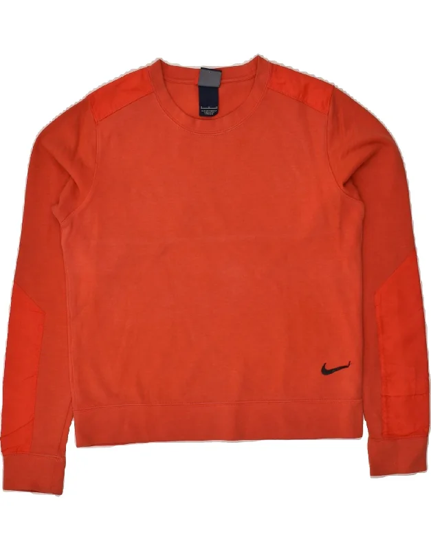 NIKE Womens Sweatshirt Jumper UK 14 Medium Red Cotton