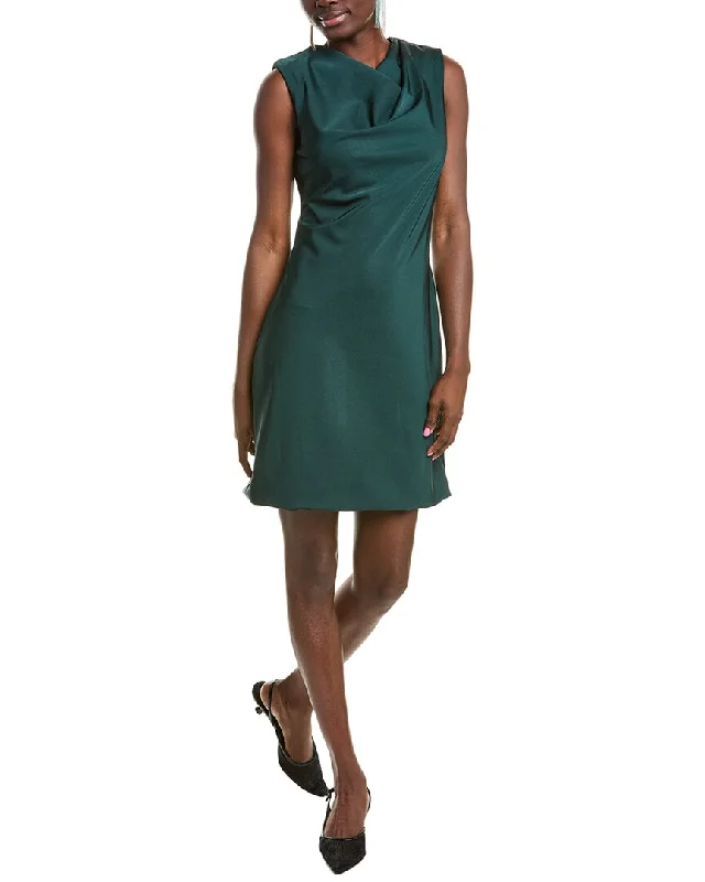 Rene Ruiz Cowl Neck Satin Cocktail Dress