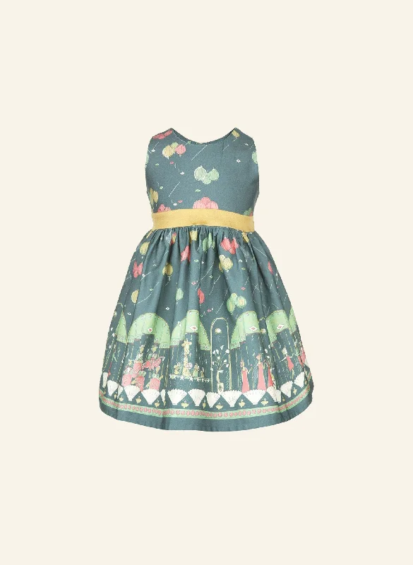 Martha Children's Dress - Teal Ballroom