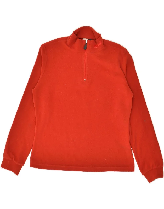 COLMAR Womens Zip Neck Fleece Jumper UK 6 XS Red Polyester