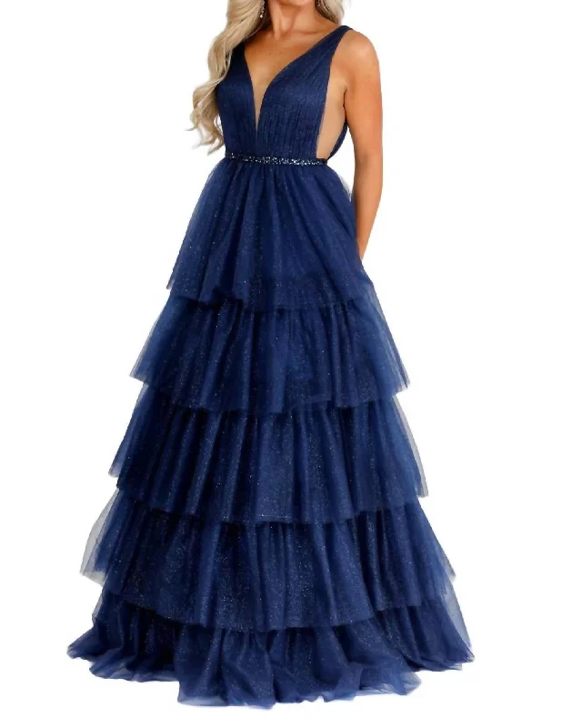 Sweetheart A-Line Prom Dress In Navy