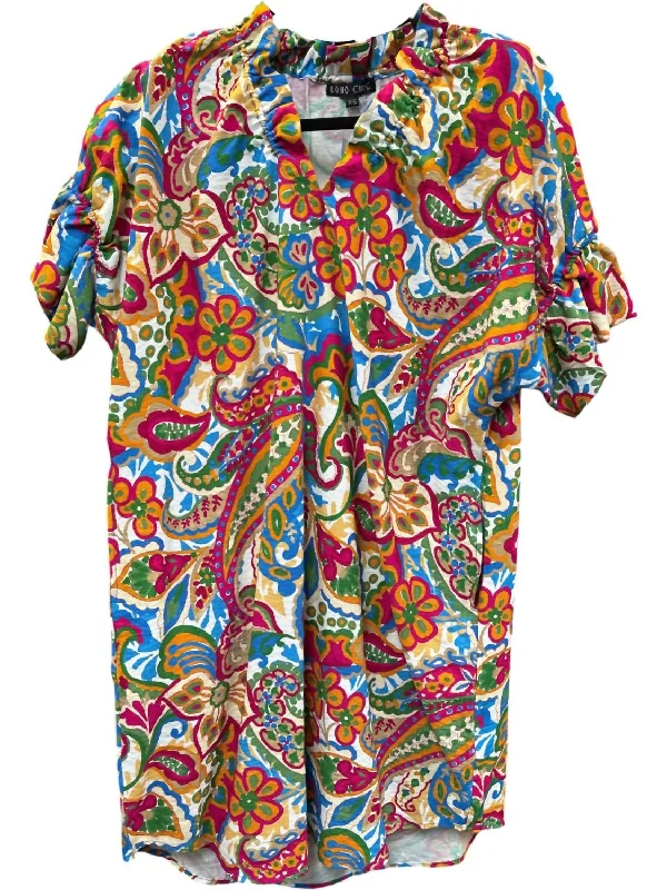 Weekend Vibes Tunic Dress In Multi-Colored Paisley