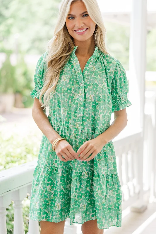 You've Got A Crush Green Floral Dress