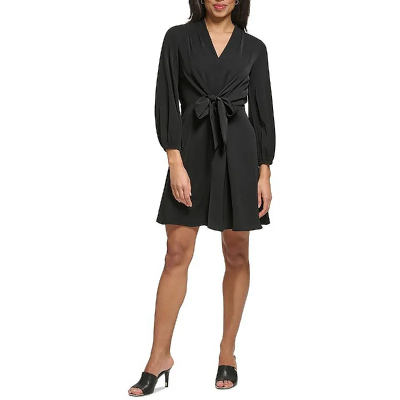 Womens Drapey Long Sleeve Wear To Work Dress