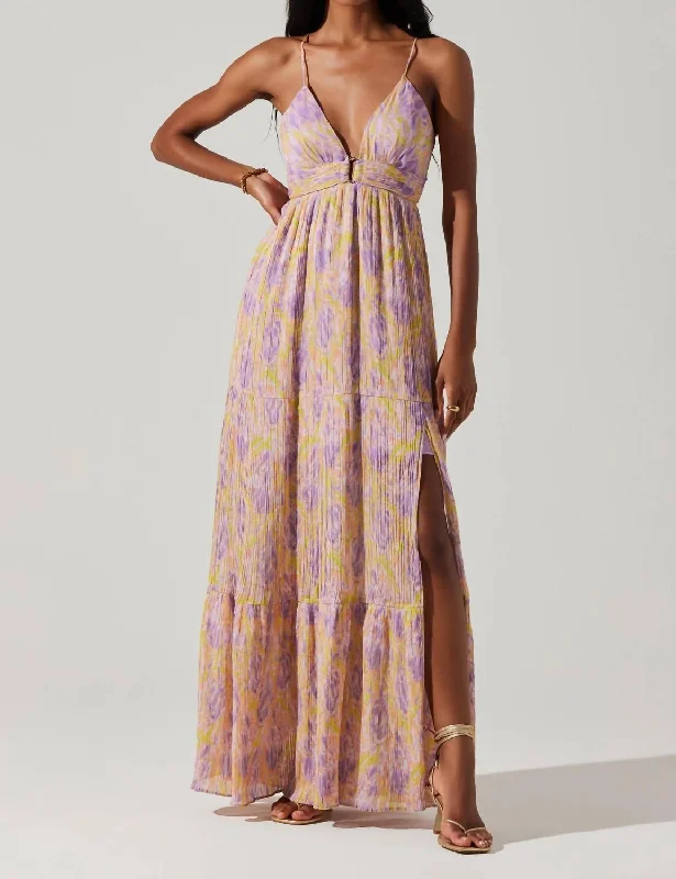 Mianri Dress In Purple Lime Floral