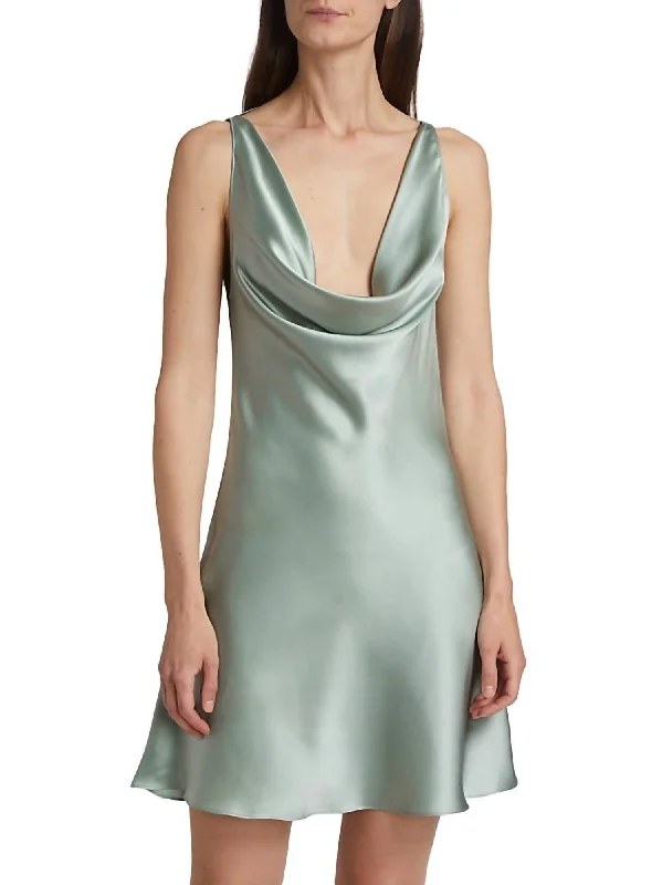 Mirai Short Silk Dress In Sea Salt