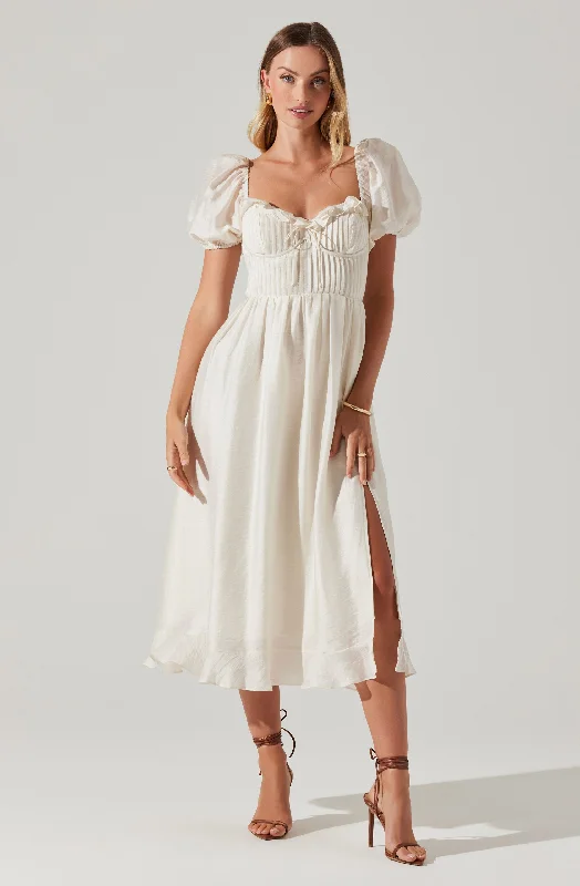 Lunaria Pleated Bustier Midi Dress