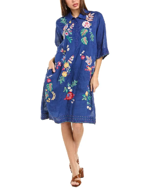 Johnny Was Henley Kimono Sleeve Dress