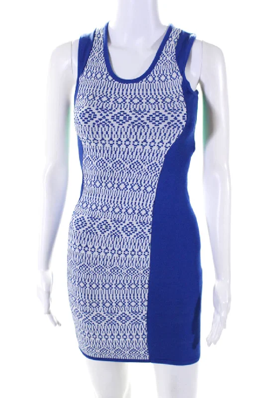 Cut25 by Yigal Azrouel Womens Body Con Dress Blue White