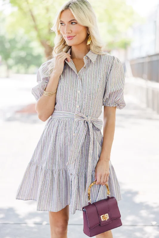 Win Their Hearts Blue Striped Dress