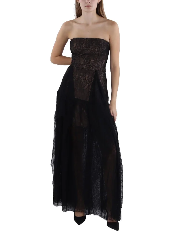 Womens Full Length Lace Cocktail And Party Dress