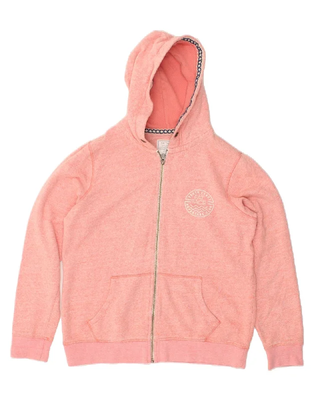 FAT FACE Womens Zip Hoodie Sweater UK 12 Medium Pink Cotton