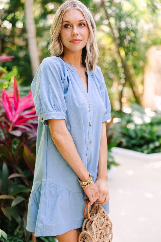 All In A Look Blue Ruffled Dress