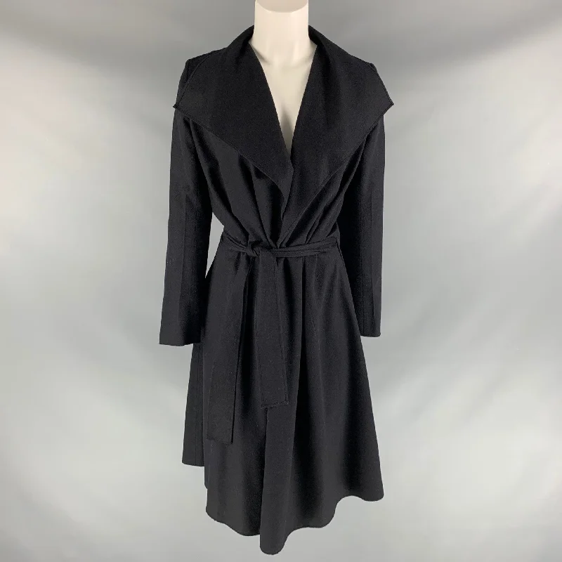 ORSON+BODIL Size 6 Black Wool Solid Coat