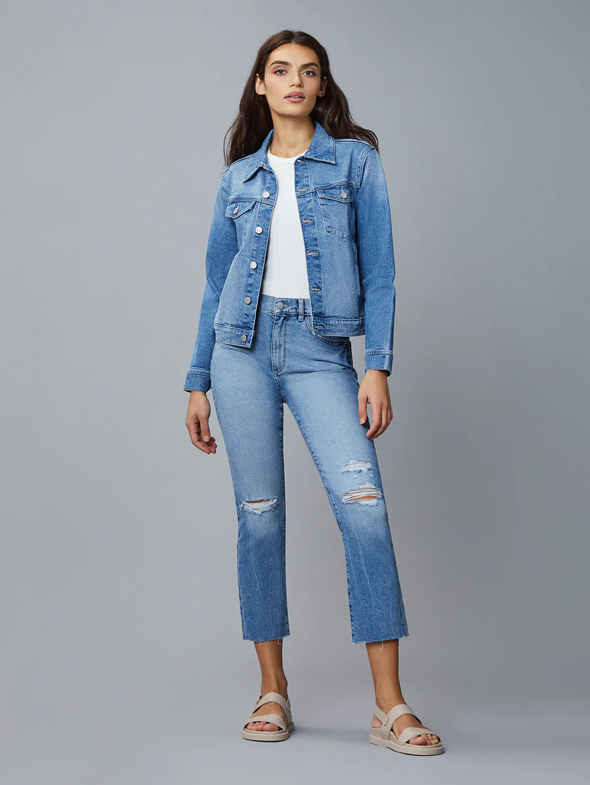 Vika Classic Denim Jacket in Droplet Wash