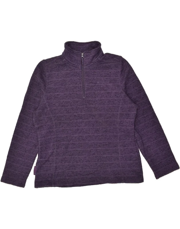 MOUNTAIN WAREHOUSE Womens Zip Neck Jumper Sweater UK 16 Large Purple