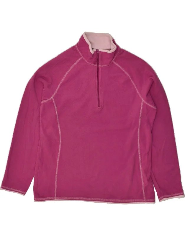 MOUNTAIN WAREHOUSE Womens Zip Neck Fleece Jumper UK 14 Large  Pink