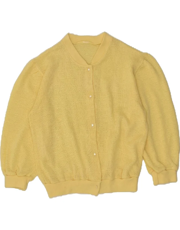 VINTAGE Womens Cardigan Sweater UK 16 Large Yellow