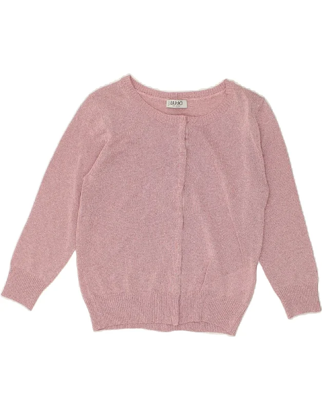 LIU JO Womens Cardigan Sweater UK 6 XS Pink Viscose