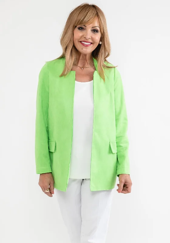 d.e.c.k. by Decollage Faux Suede Open Jacket, Lime Green