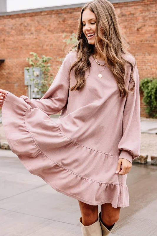 Get Together Mauve Pink Tiered Dress