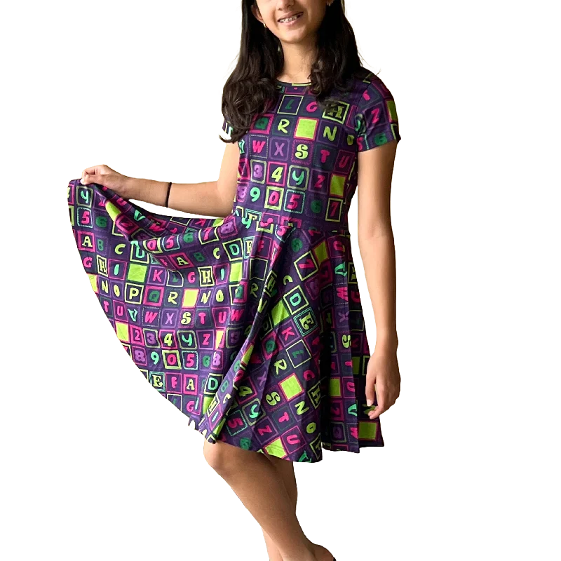 Alphanumeric Kids Twirl Dress [FINAL SALE]