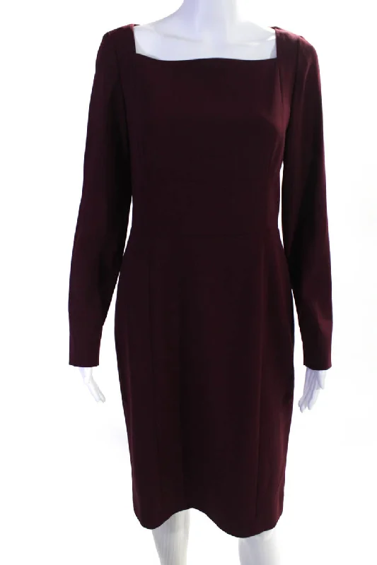 Paule Ka Womens Purple Cotton Long Sleeved Dress