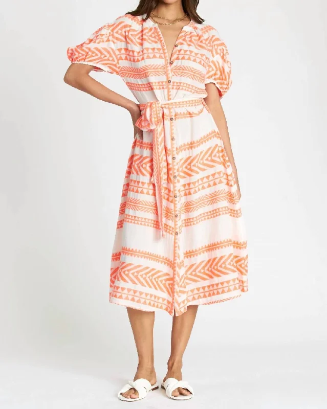 Sera Dress In Orange Print