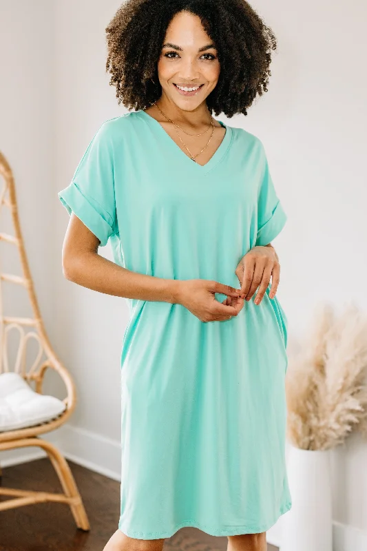 Everywhere You Go Mint Green T-shirt Dress