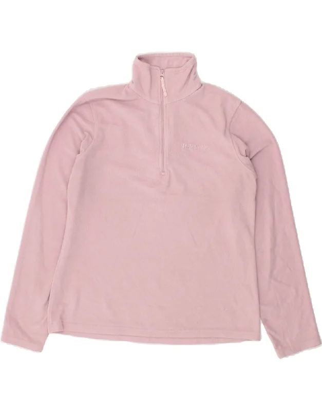 MOUNTAIN WAREHOUSE Womens Zip Neck Fleece Jumper UK 14 Medium Pink