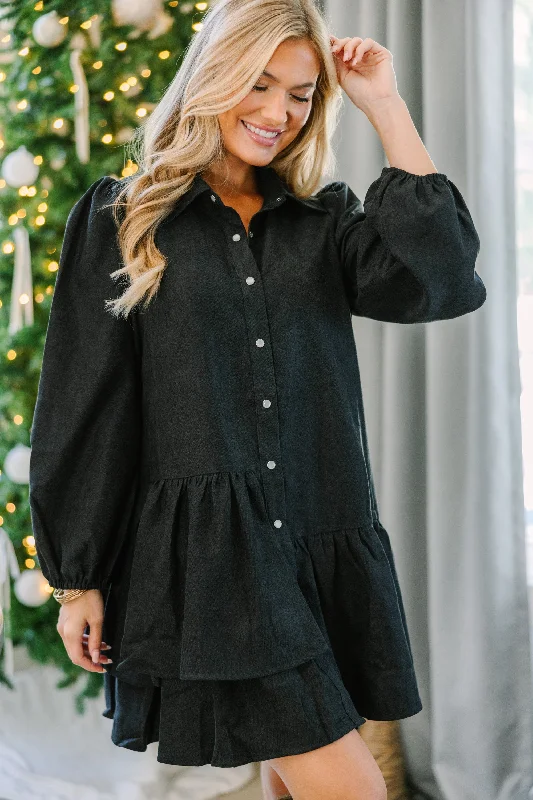 It's Your Place Black Button Down Dress