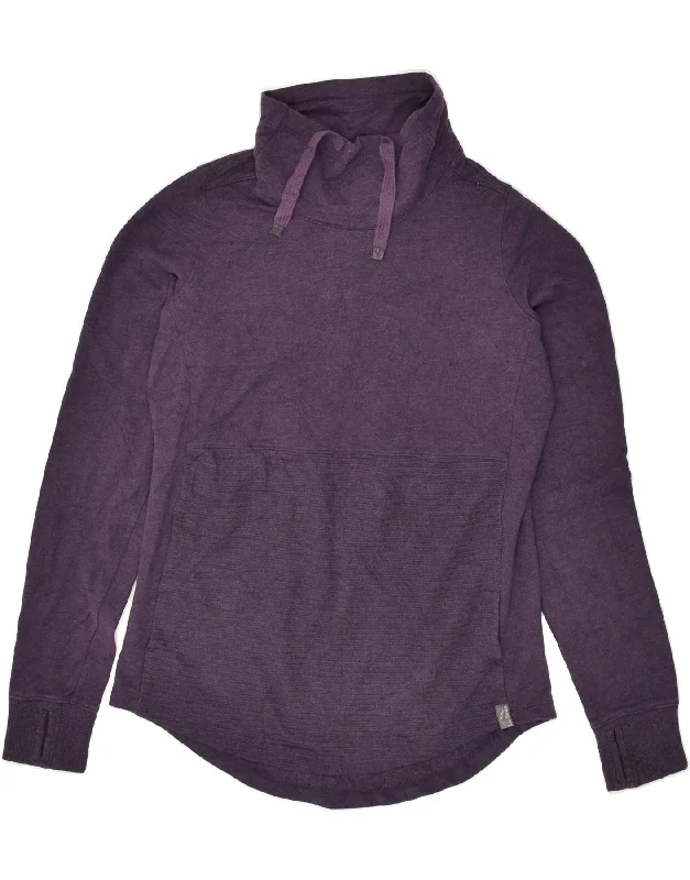 L.L.BEAN Womens Turtle Neck Sweatshirt Jumper UK 6 XS Purple Cotton